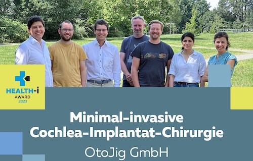 Health-i award 2023 recognizing OtoJig as a top German healthcare startup